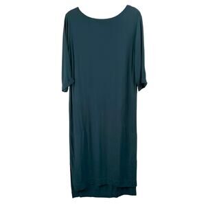 Anthropologie Holding Horses Midi Shift Dress Green 3/4 Sleeve Lagenlook Medium